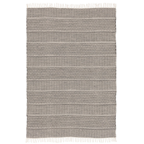 Gracie Oaks Purvis Cotton Grey/Cream Rug Wayfair.ie